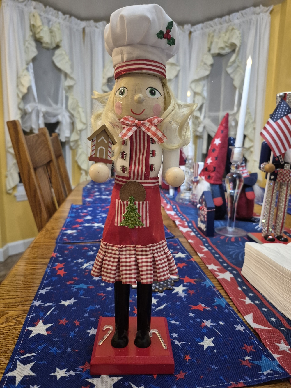 Handcrafted Holiday Chef Nutcracker Doll - Red & White